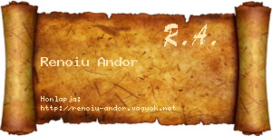 Renoiu Andor névjegykártya